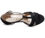 Rhea Black Satin Silk Casual Sandals