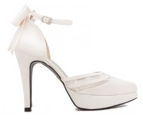 Cammy Ivory White Silk  Wedding Shoes