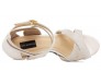 Scarlett Ivory White Satin With Diamante Sandals