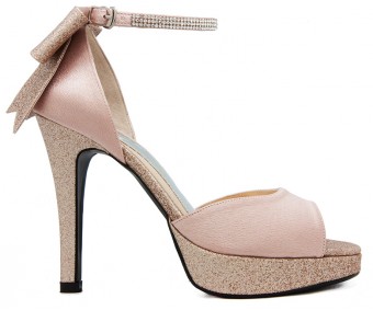 Carolyn Nude Pink Diamante Wedding Sandals