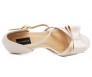 Selena Ivory White Satin Bow Wedding Sandals