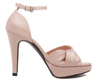 * Naomi Nude Pink Satin Wedding Shoes