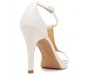 Nina Ivory White Satin Wedding Sandals