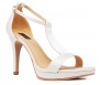 Nina Ivory White Satin Wedding Sandals