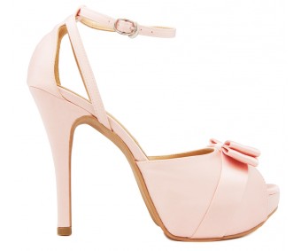 Della Pink Satin Wedding Sandals