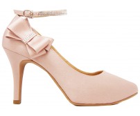 Carmen Nude Pink Satin With Swarovski Wedding Shoes