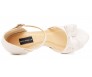 Janelle White Lace And Ivory White Satin Wedding Sandals