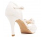 Janelle White Lace And Ivory White Satin Wedding Sandals