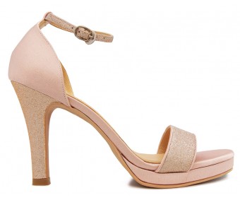 Celia Nude Pink Satin Wedding Sandals