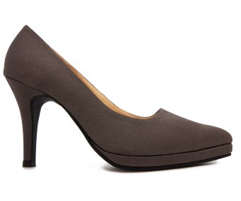 Ruby Dark Grey Satin Dinner Shoes