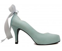 Alice Baby Blue Satin  Wedding Shoes