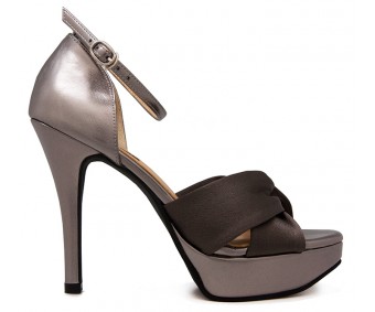 Naomi Grey Satin With Metallic Dinner Shoes