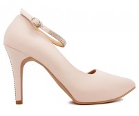 Duchess Light Beige Satin Swarovski Rhinestone Wedding Shoes