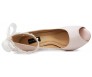 Carin Light Beige Satin With White Lace With Lace Ribbon Strap Wedding Shoes