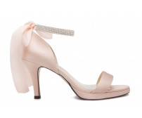 Cecily Nude Pink Satin Wedding Sandals