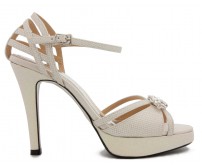 Phillipa Ivory White Buckle Wedding Sandals