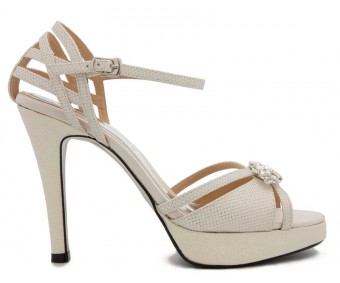 Phillipa Ivory White Buckle Wedding Sandals