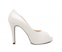 Miranda Ivory White Satin Wedding Shoes