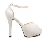 Vanessa Ivory White Satin Wedding Sandals