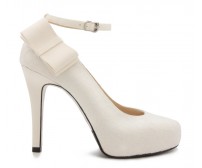 Cayla Ivory Satin Bow Wedding Shoes