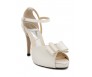 Bethany Ivory White Satin Bow Wedding Shoes