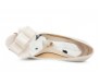 Deidre Ivory White Satin Bow Wedding Shoes