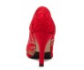 Kaydence Red Satin Lace Wedding Shoes