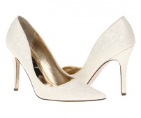 Ruby White Glitter Wedding Shoes