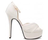 * Naomi Ivory White Satin Wedding Shoes