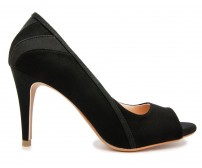 z(Sold out, custom made is available) Courtney Black Suede Working Shoes (Ready Stock)