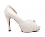Audrey Ivory White Satin Chiffon Buckle Wedding Shoes