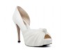 Audrey Ivory White Satin Chiffon Buckle Wedding Shoes